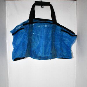 Lifewit Mesh Beach Bag, Large Travel Tote with Zipper and Pockets Swimmers Blue